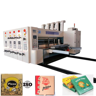 Cortar automático da impressão da caixa de Flexo da máquina da cartonagem da pizza da precisão alta